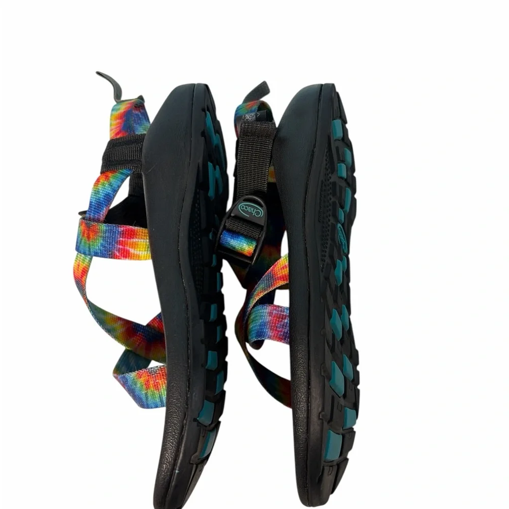 Chaco Ecotread Sandals Tie Dye Rainbow Multicolor JCH199812 Kids Youth Size 5 - Picture 2 of 8